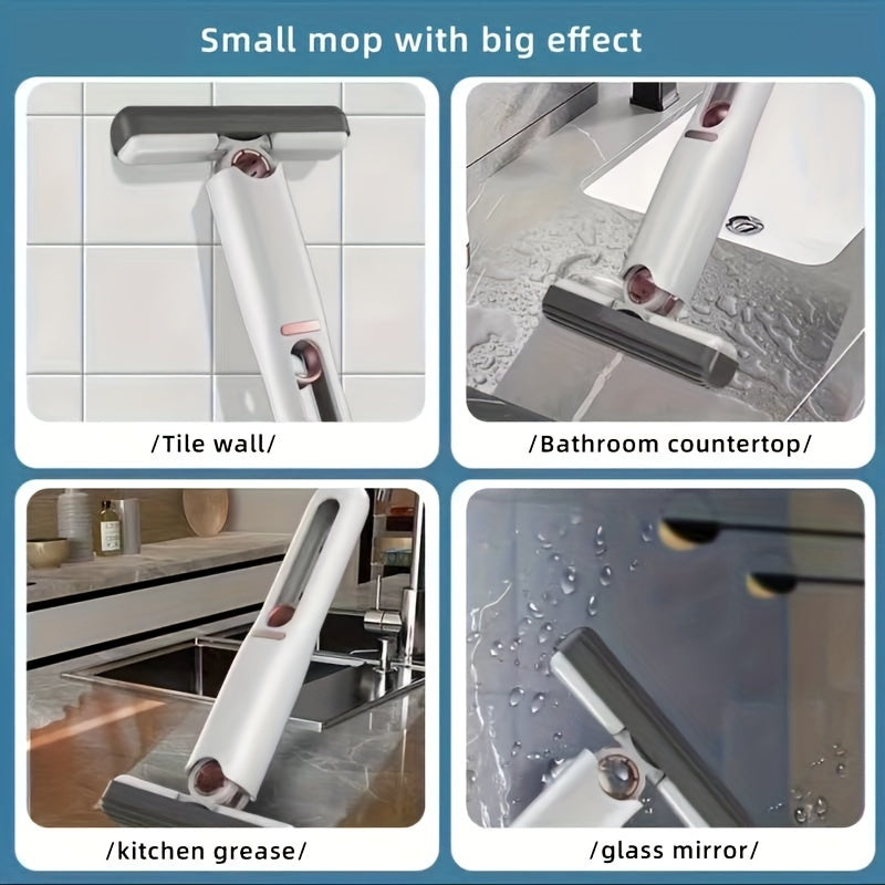 New Portable Mini Mop, Multifunction Portable Squeeze Cleaning Mop