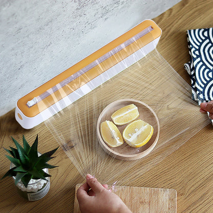 Kitchen Disposable Cling Film Cutter, Point Breaking Household Food Special Cutting Box, Suction Refrigerator Artifact