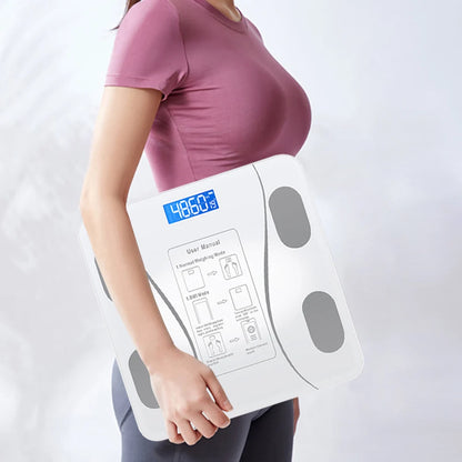 Intelligent Bluetooth electronic weight scale: wireless digital bathroom scale, precise measurement of body fat percentage