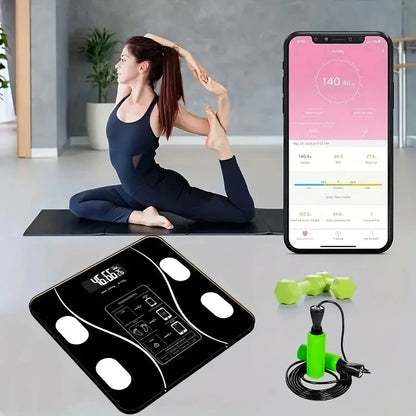 Intelligent Bluetooth electronic weight scale: wireless digital bathroom scale, precise measurement of body fat percentage