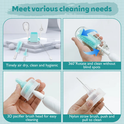 Multifunctional Electric Cup Brush Kitchen Glass Bottle Cleaning Brush Adjustable Level Rechargeable Tea Cup Baby Bottle Cleaner