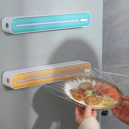 Kitchen Disposable Cling Film Cutter, Point Breaking Household Food Special Cutting Box, Suction Refrigerator Artifact