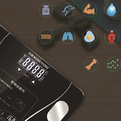 Intelligent Bluetooth electronic weight scale: wireless digital bathroom scale, precise measurement of body fat percentage