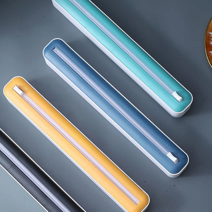 Kitchen Disposable Cling Film Cutter, Point Breaking Household Food Special Cutting Box, Suction Refrigerator Artifact