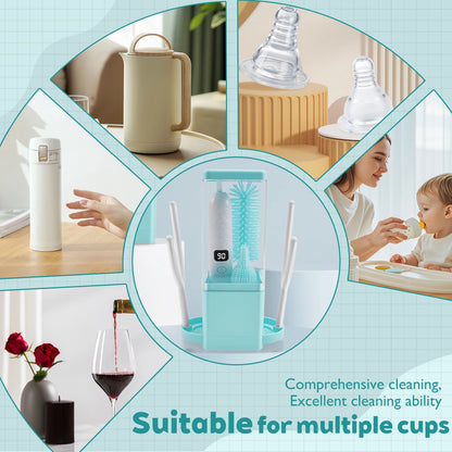 Multifunctional Electric Cup Brush Kitchen Glass Bottle Cleaning Brush Adjustable Level Rechargeable Tea Cup Baby Bottle Cleaner