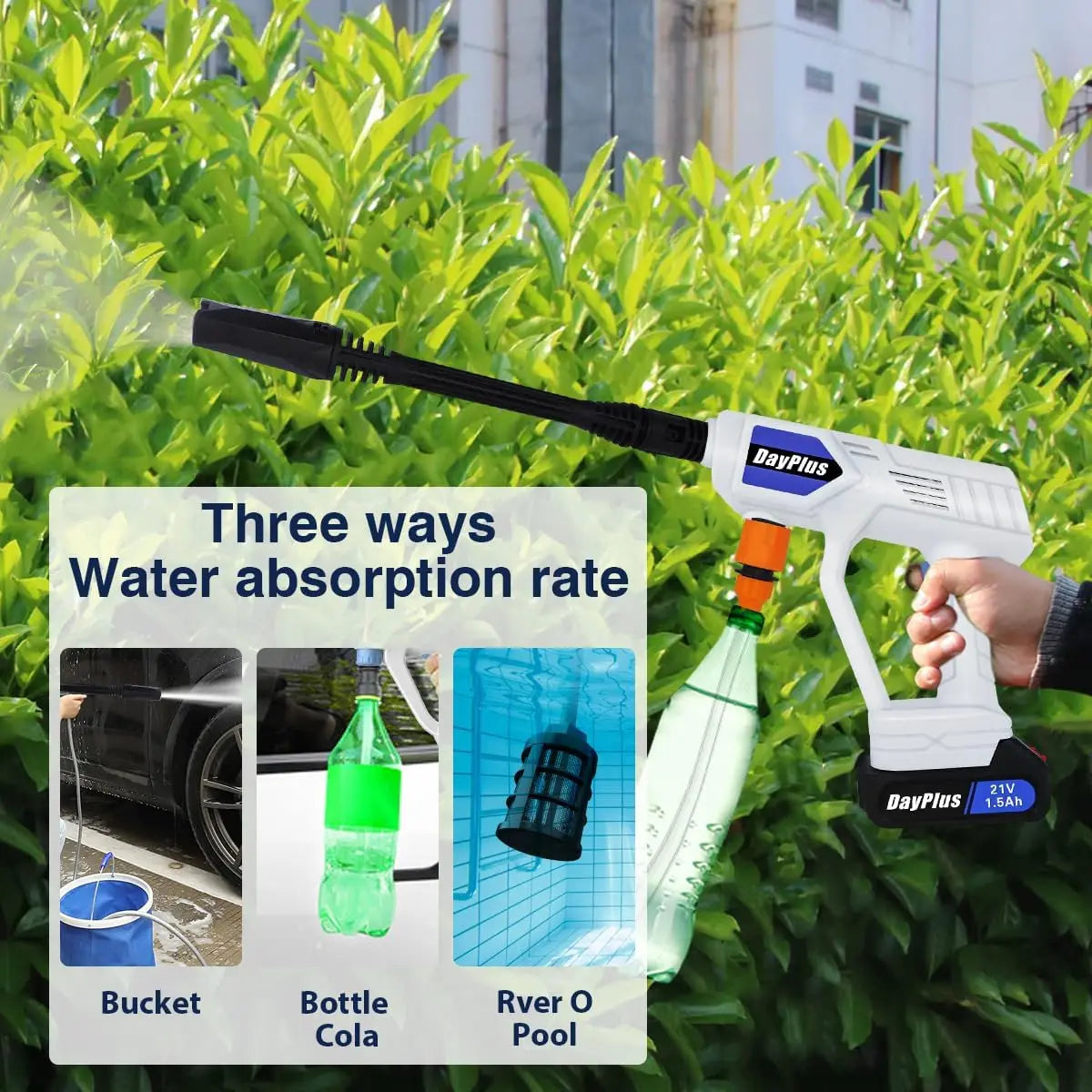 DayPlus Electric High Pressure Washer Rechargeable Car Wash Gun Cordless Electric Water Gun Foam Machine for Makita 24V Battery