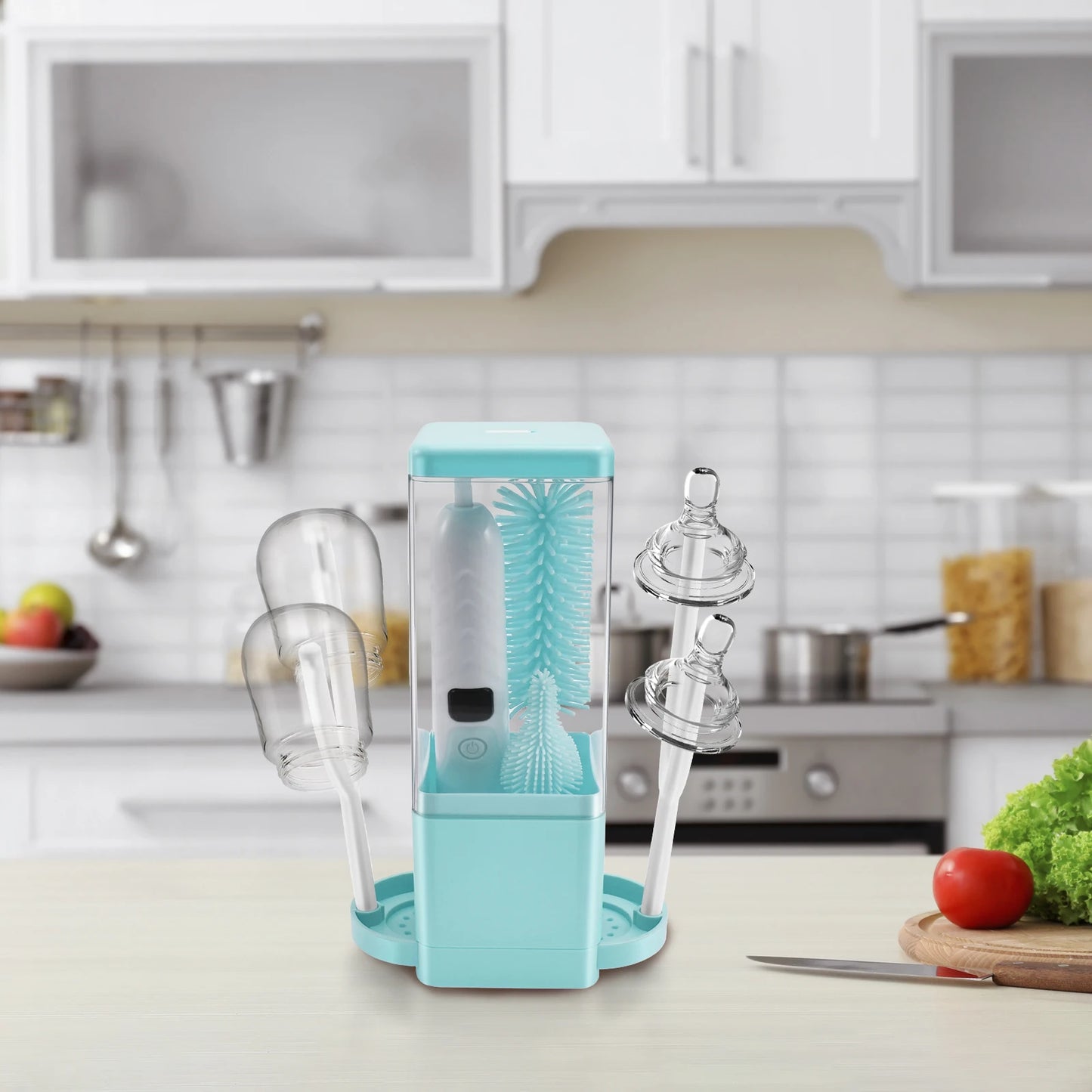 Multifunctional Electric Cup Brush Kitchen Glass Bottle Cleaning Brush Adjustable Level Rechargeable Tea Cup Baby Bottle Cleaner