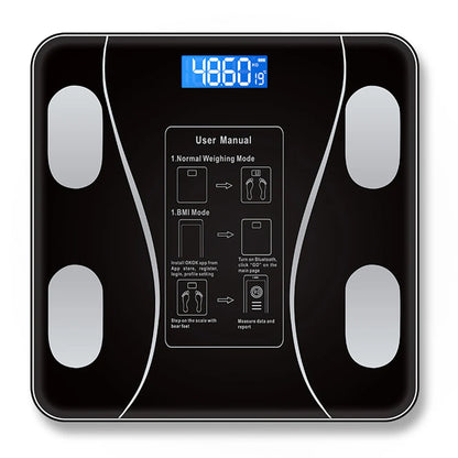 Intelligent Bluetooth electronic weight scale: wireless digital bathroom scale, precise measurement of body fat percentage