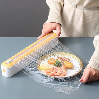 Kitchen Disposable Cling Film Cutter, Point Breaking Household Food Special Cutting Box, Suction Refrigerator Artifact